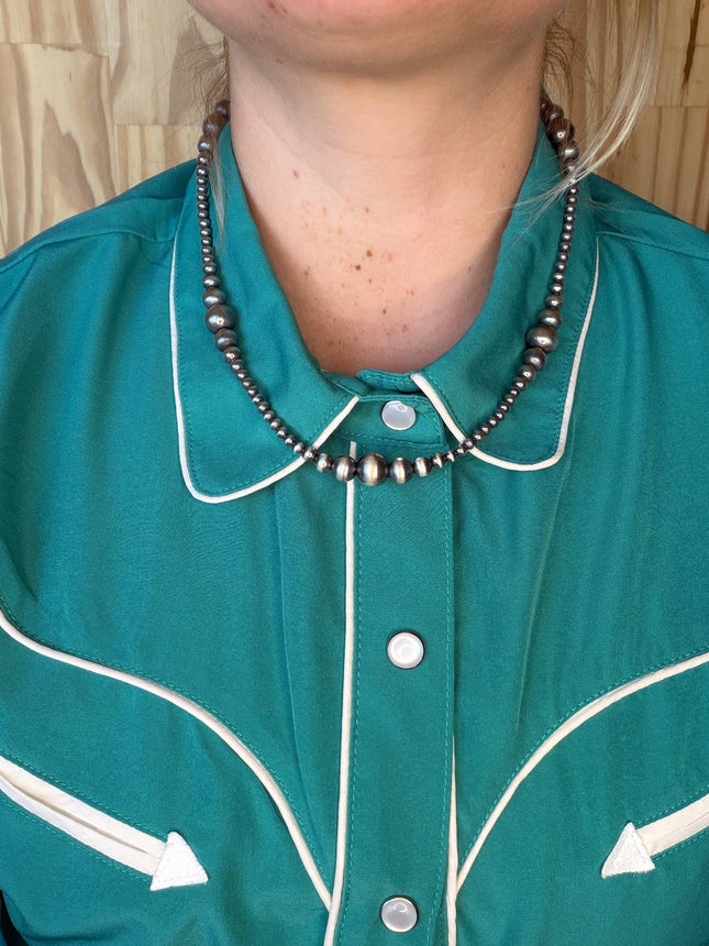 18" Graduated Sterling Pearls Necklace