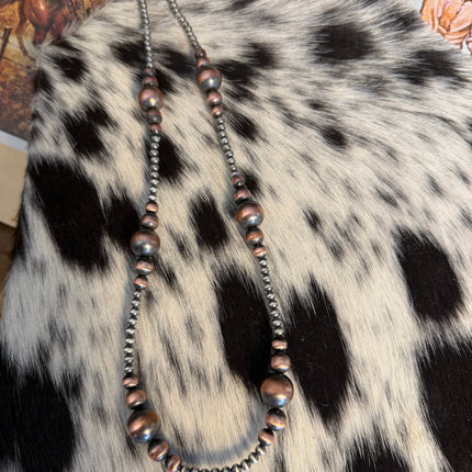 20" 4mm Sterling Pearls & Graduated Copper Pearls Necklace