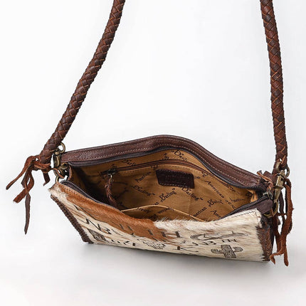 American Darling Hair On Genuine Leather Cross Body Purse