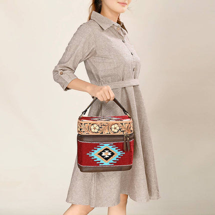 American Darling Saddle Blanket & Tooled Leather Jewelry Case