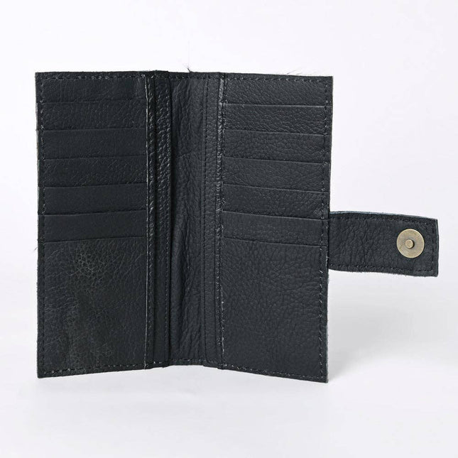 American Darling Hair on Hide Leather Tooled Wallet