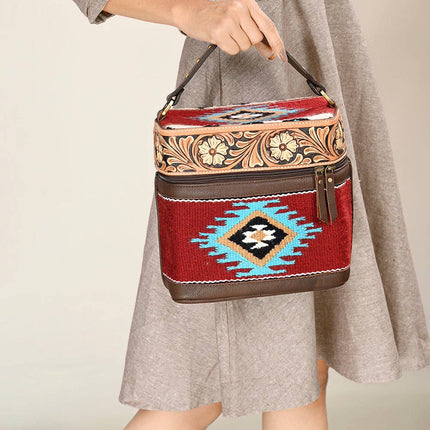 American Darling Saddle Blanket & Tooled Leather Jewelry Case