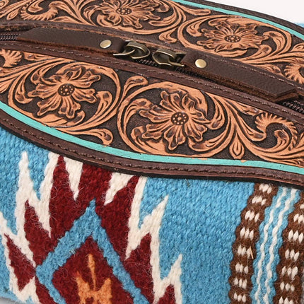 American Darling Saddle Blanket & Tooled Leather Toiletry Bag