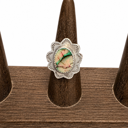Sterling Silver Sterling Opal Adjustable Ring