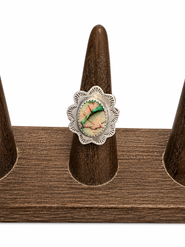 Sterling Silver Sterling Opal Adjustable Ring