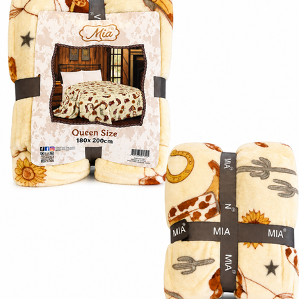 Mia Queen Size Blanket: Cowboy