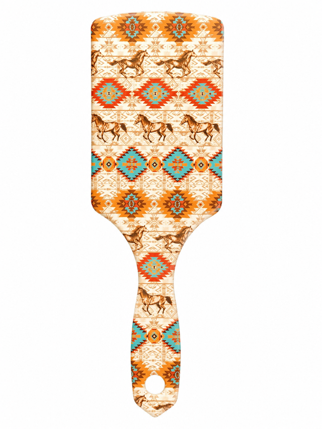 Western Style Hairbrush: Horses