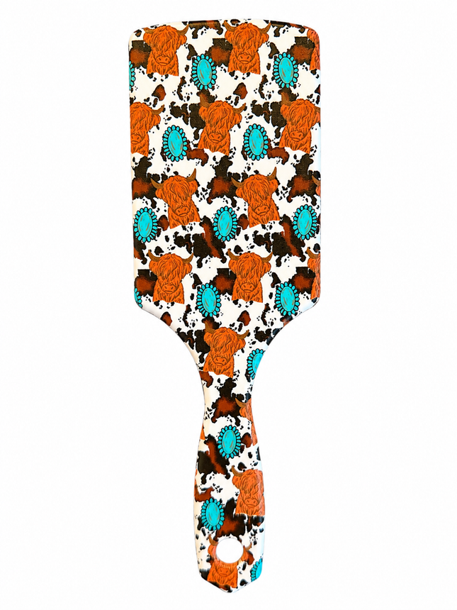 Western Style Hairbrush: Highland & Turquoise