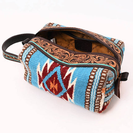 American Darling Saddle Blanket & Tooled Leather Toiletry Bag
