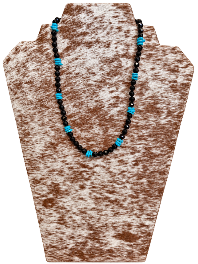 Black bead and Turquoise Necklace