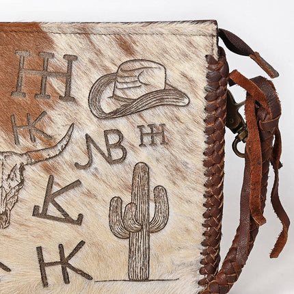 American Darling Hair On Genuine Leather Cross Body Purse