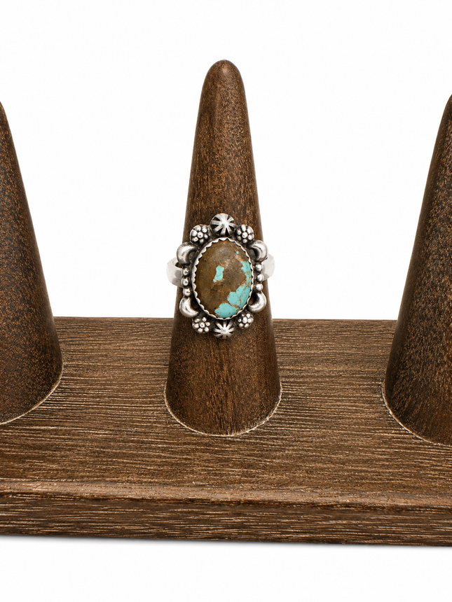 Sterling Silver #8 Turquoise Adjustable Ring