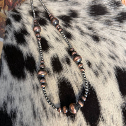 20" 4mm Sterling Pearls & Graduated Copper Pearls Necklace