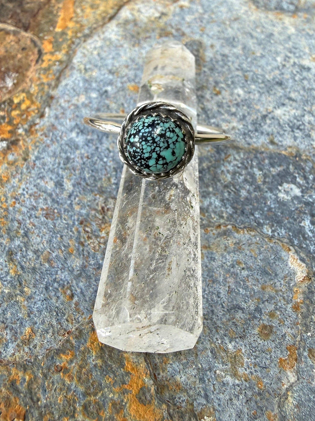 Blue Moon Turquoise Sterling Silver Ring: Size 13