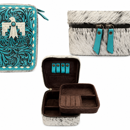Square Thunderbird Hair on Hide Jewelry Case