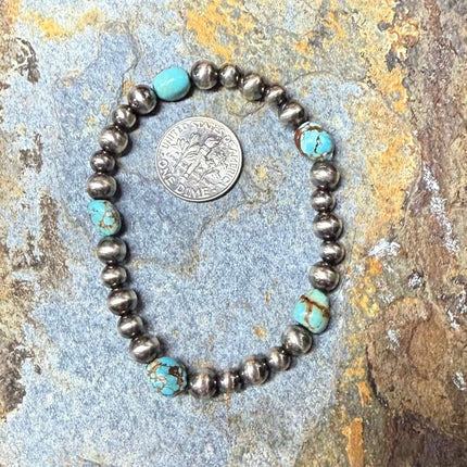 Number 8 Turquoise Pearl Bracelet