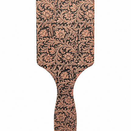 Western Style Hairbrush: Brown Flowers