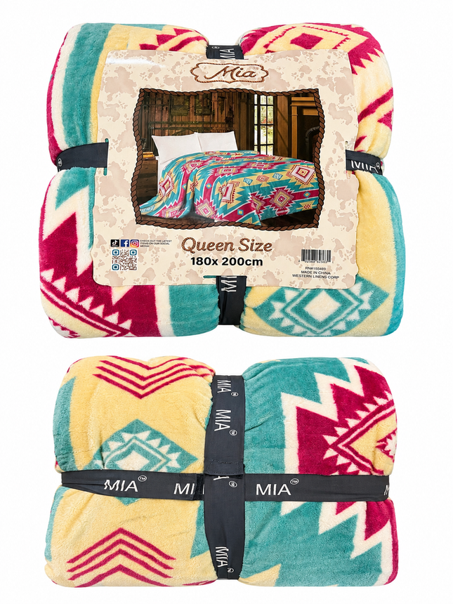 Mia Queen Size Blanket: Pink