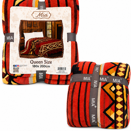 Mia Queen Size Blanket: Red