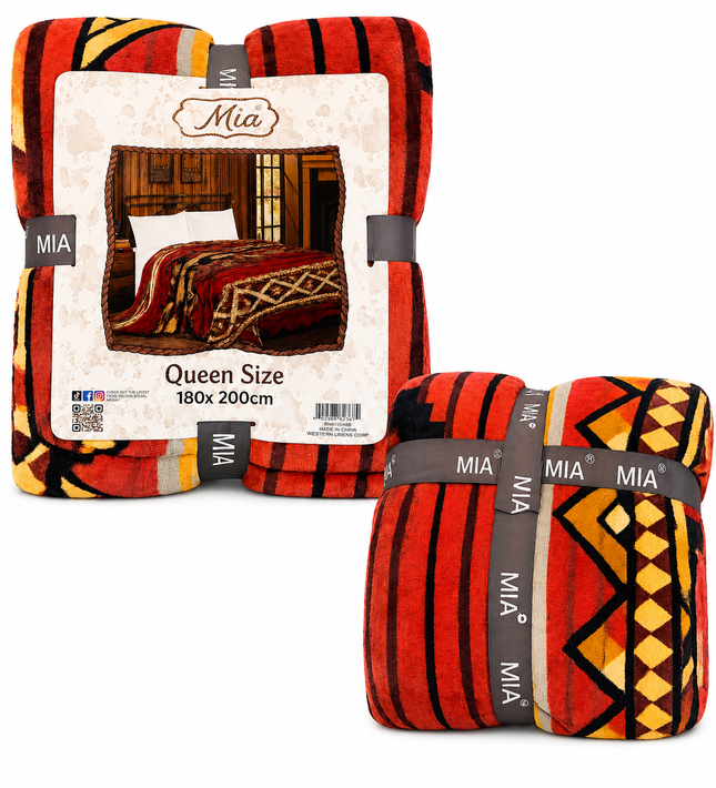 Mia Queen Size Blanket: Red