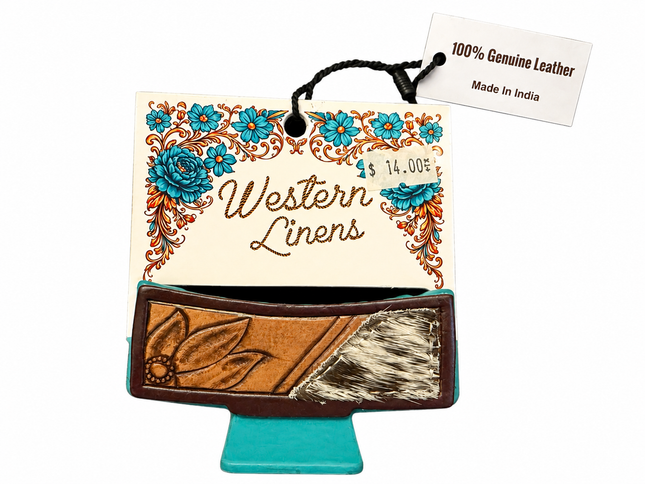 Western Style Hair Clip: Tooled & Hair on Hide