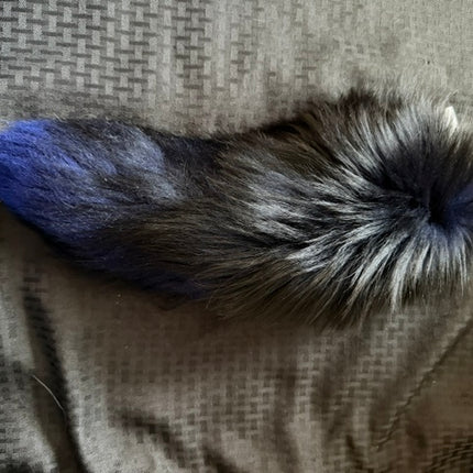 Colored Fox Tail: Blue and Black