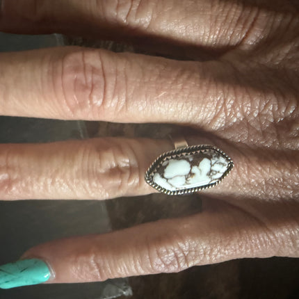White Buffalo Adjustable Ring
