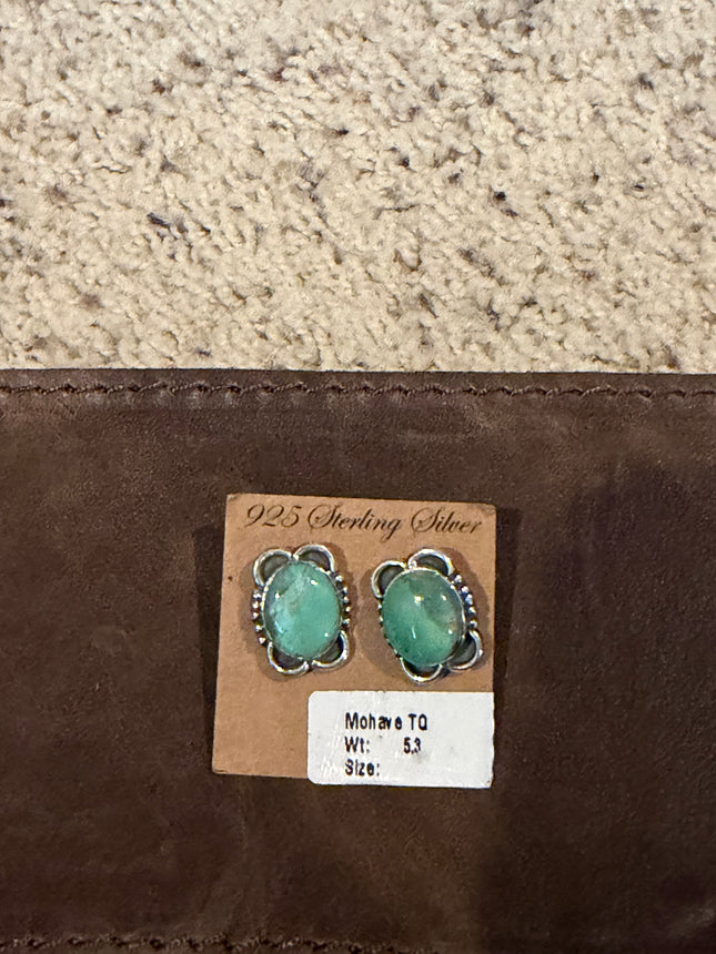 Mohave Turquoise Sterling Silver Stud Earrings