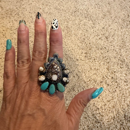 Wild Horse and Turquoise Ring