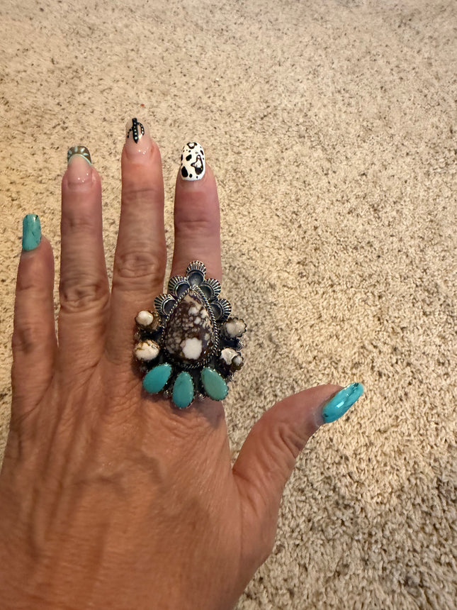 Wild Horse and Turquoise Ring