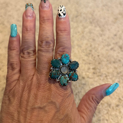 Blue Moon and Moonstone Ring