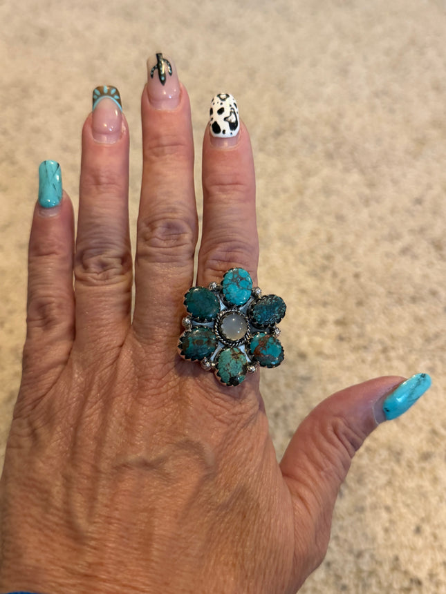 Blue Moon and Moonstone Ring