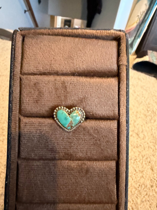 With All My Love Single Stone Heart Turquoise Ring