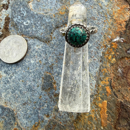 Blue Moon Turquoise Sterling Silver Ring: Size 13