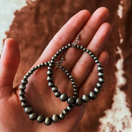Western Navajo Pearl Hoop Earrings