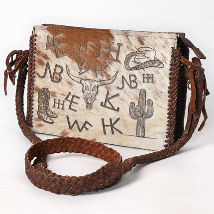 American Darling Hair On Genuine Leather Cross Body Purse