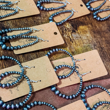 Western Navajo Pearl Hoop Earrings
